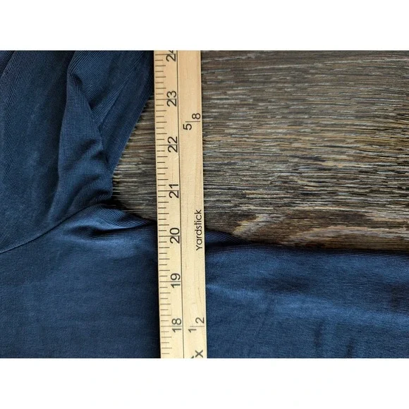 Chico's Cardigan Womens M Blue Open Pocket Collared Tight-Knit Relaxed Fit - Picture 4 of 5